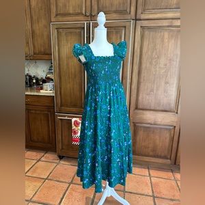 Hill House Ellie Nap Dress XS in Emerald Space Floral